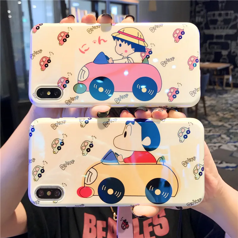 Милая подвесная Веревка на шею Crayon Shin-chan Maruko Забавный чехол для телефона iphone 6 6s
