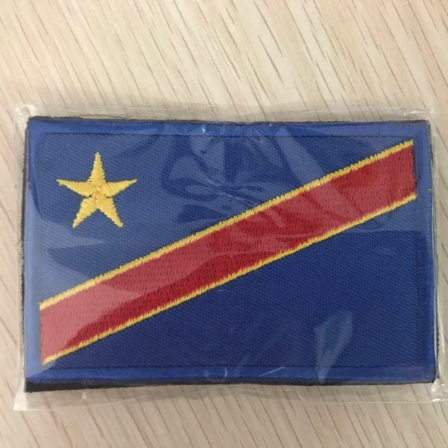 Congo Нашивки флаги стран 3D вышивка для одежды одежда наклейки персонализированные индивидуальные вышитые нашивки крюк/петля 8*5 см - Цвет: Congo