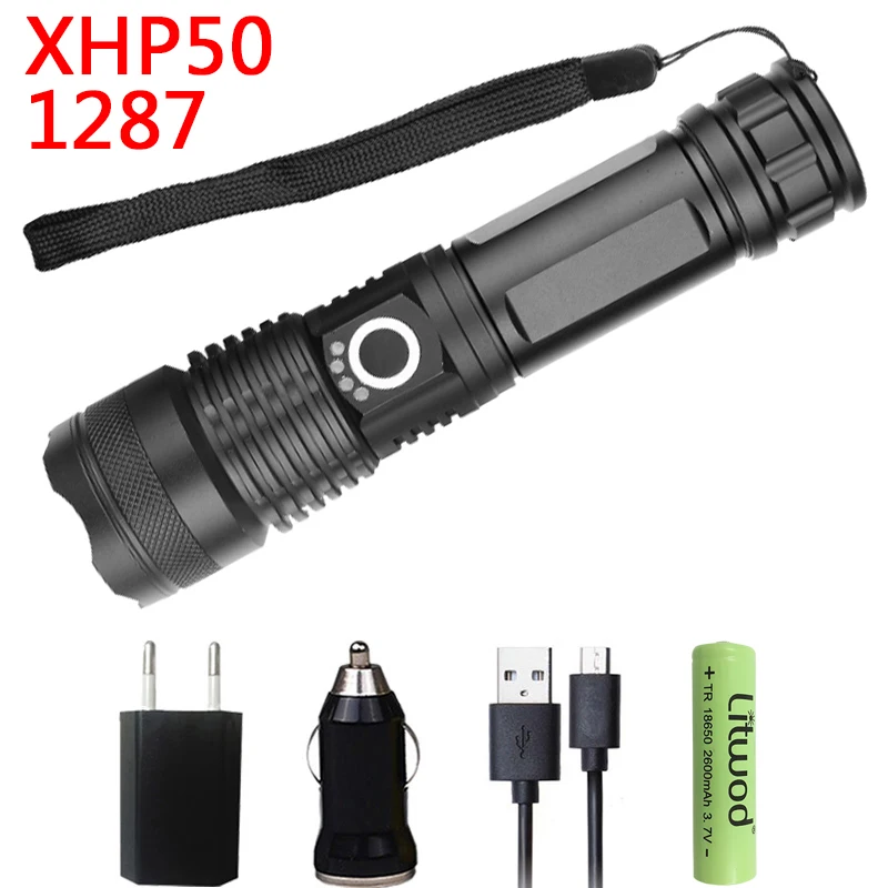 Litwod Z25 50000LM XLamp xhp70.2 самый мощный фонарик usb Zoom СВЕТОДИОДНЫЙ Фонарь xhp70 xhp50 18650 или 26650 перезаряжаемый аккумулятор - Испускаемый цвет: Option B