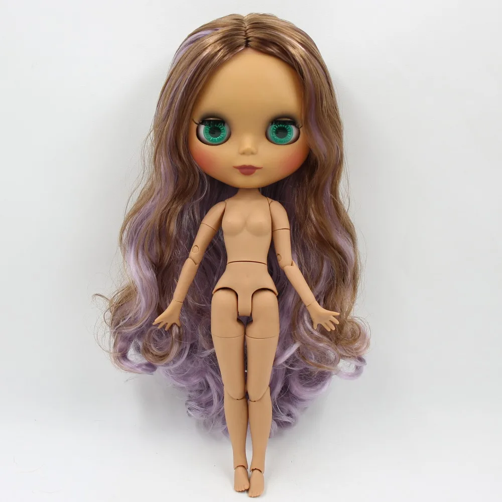Ледяной DBS Blyth кукла 1/6 bjd совместное тело темная кожа матовое лицо коричневые и