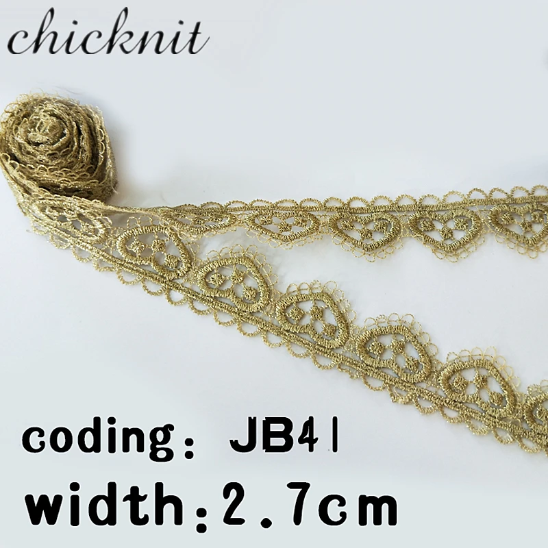 CHICKNIT Мода DIY крючком вышитые золотые кружева отделка для шитья свадебное платье аксессуары смокинг кружева JB45
