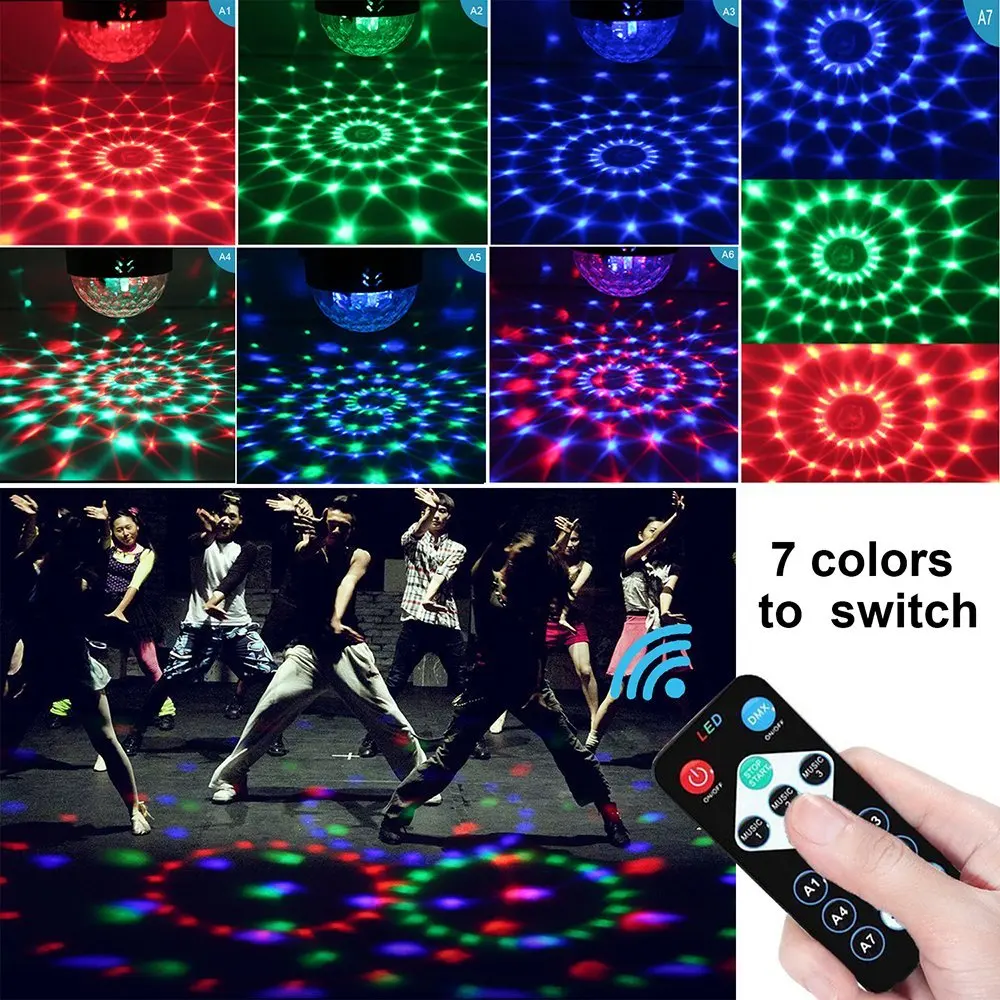 7 цветов DJ диско шар Lumiere 3 Вт звуковой активированный лазерный проектор RGB