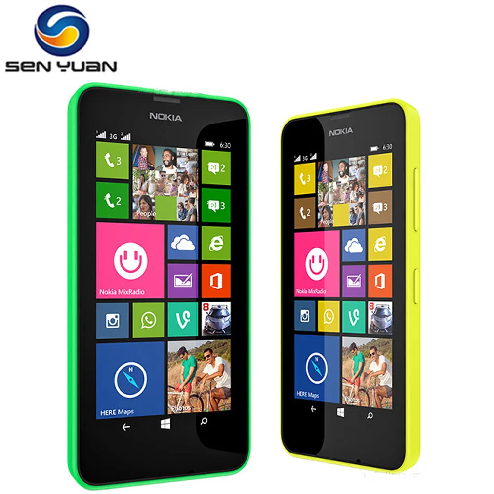 Оригинальный сотовый телефон Nokia Lumia 630 4 5 дюйма с Windows четырёхъядерный 8 Гб ПЗУ две