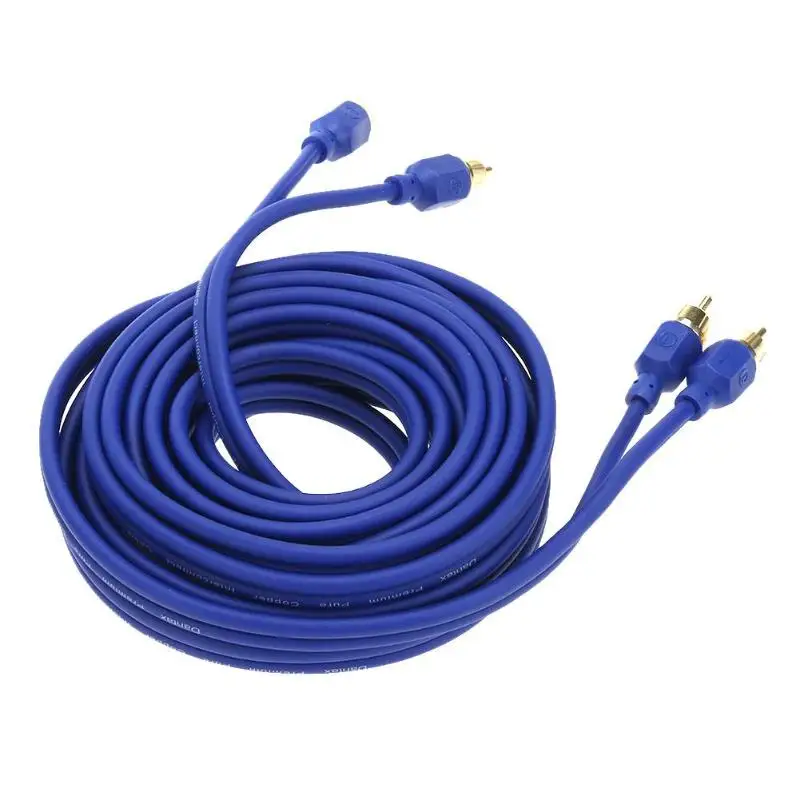 5 м OFC Позолоченный разъем RCA межблочный Hi-Fi кабель Шнур для автомобильной аудиосистемы dvd-плеер, домашний кинотеатр