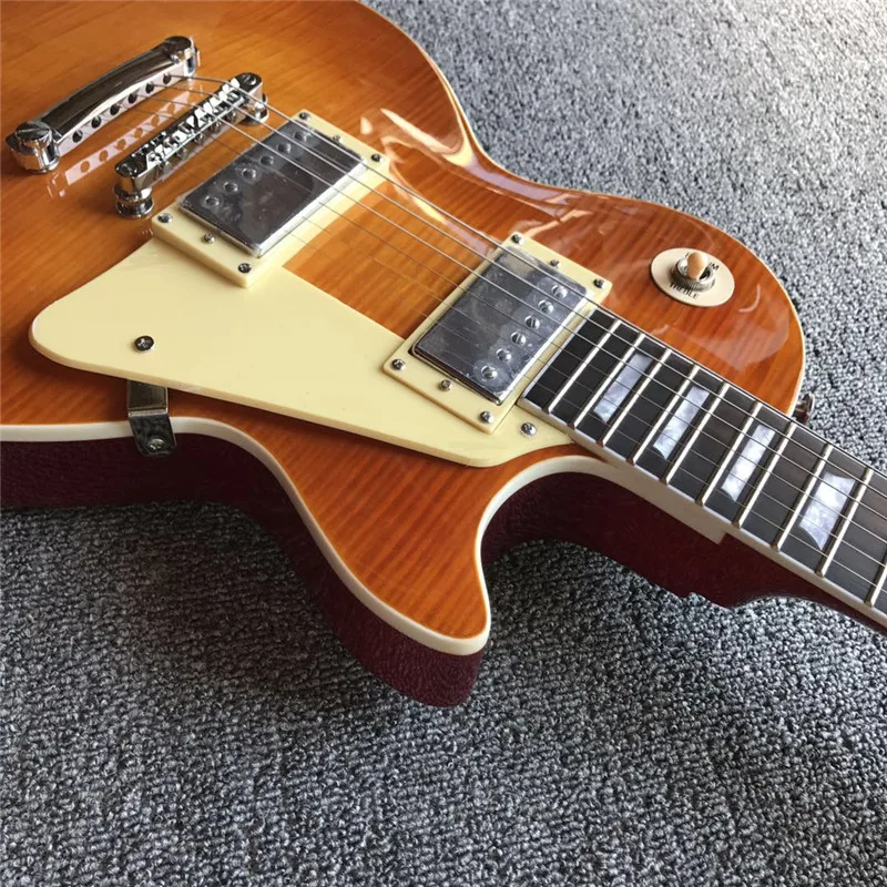 Hot sales yellow color electric guitar with rosewood fingerboard and tiger flame | Спорт и развлечения