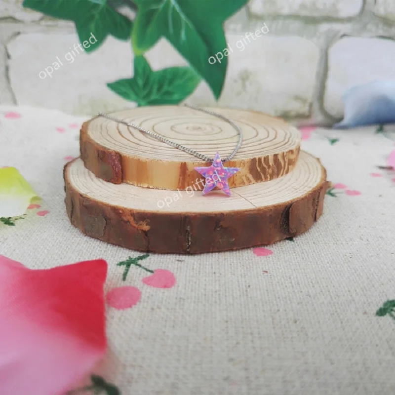 1 шт. 2021 Оптовая цена Бесплатная доставка 10 мм синтетическая звезда опал ожерелье