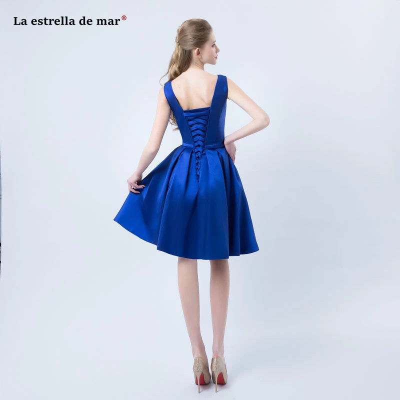 Vestidos de festa para senhoras casamento2019 Новое атласное сексуальное платье с v-образным вырезом трапециевидной формы, ярко-синее, бордовое, зеленое, цвета шампанского, платье подружки невесты