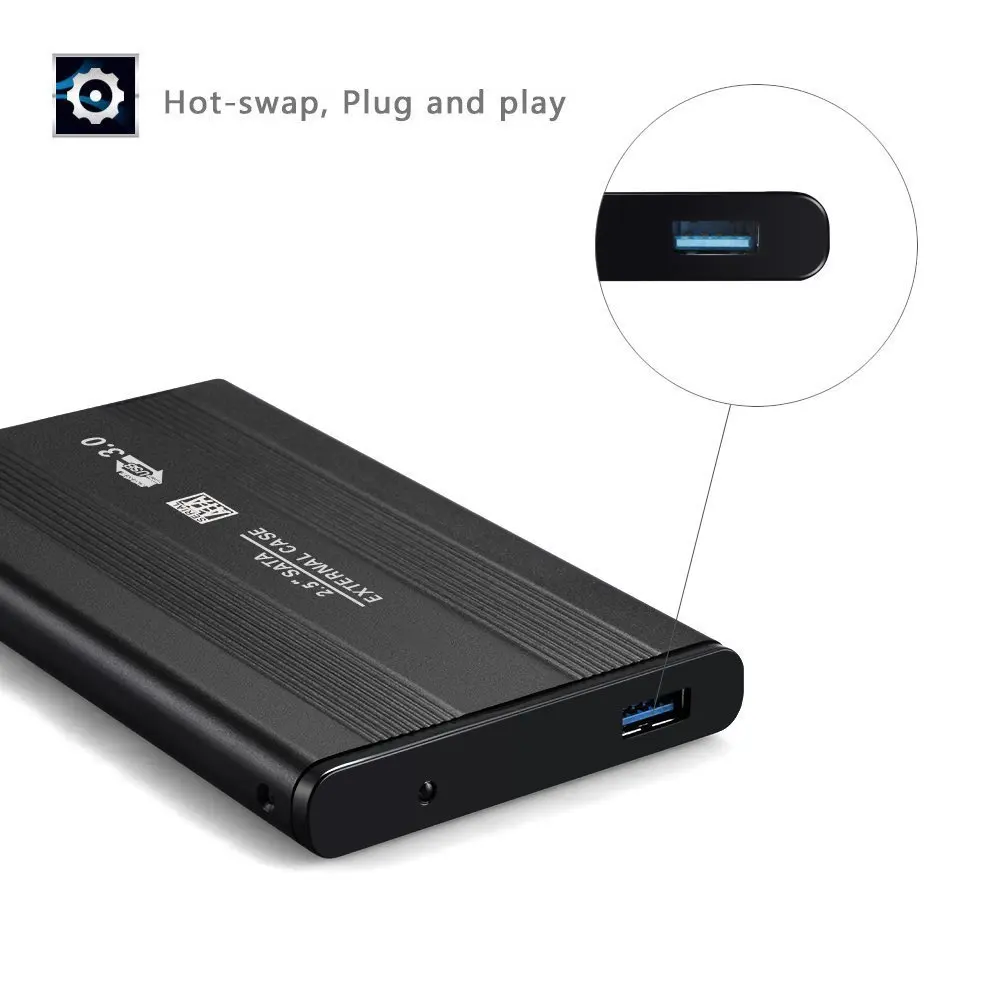 2 5 дюйма алюминиевый корпус SATA Caddy для USB 3 0 внешний Супер Скоростной HDD SSD коробка
