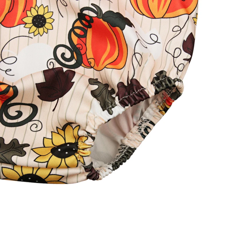 

2018 Halloween Pumpkin Printed Baby Girls Sleeveless Romper Jumpsuit Newborn Cotton Clothes Outfits