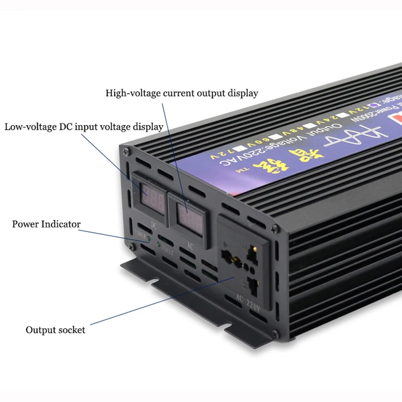 Автомобильный инвертор чистый синусоидальный 4000 Вт 2000 постоянный ток 12 В