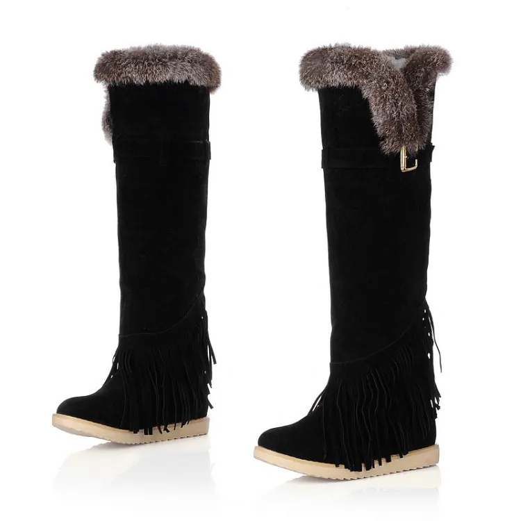 Черный Зимние высокие дамские сапоги femininas ботильоны botas masculina zapatos botines mujer chaussure femme shoes 1889 - Цвет: Черный