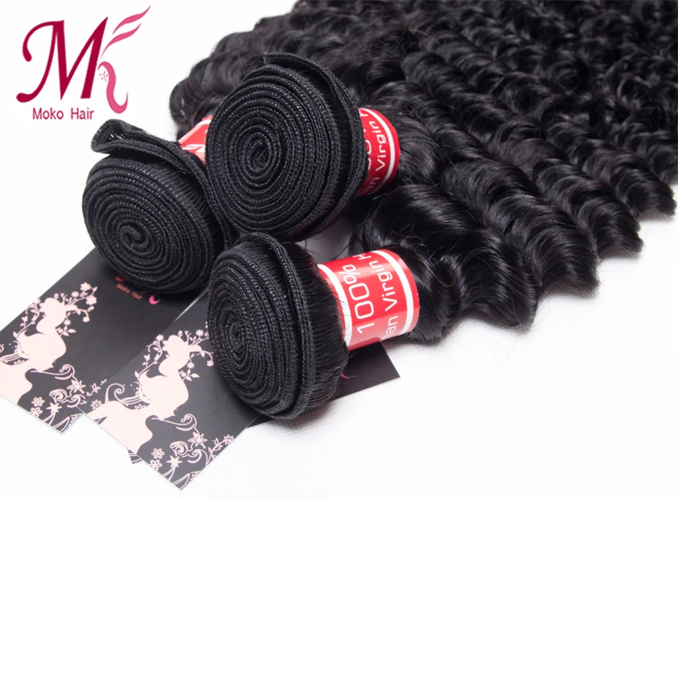New Arrival Indian Deep Curly 3 Bundles With Closure Virgin Wave Human Hair Deals |