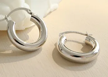 white Новинка года. Серьги-кольца Huggie из чистого серебра 925 пробы. Серьги для женщин. Ювелирные изделия из стерлингового серебра - Окраска металла: white