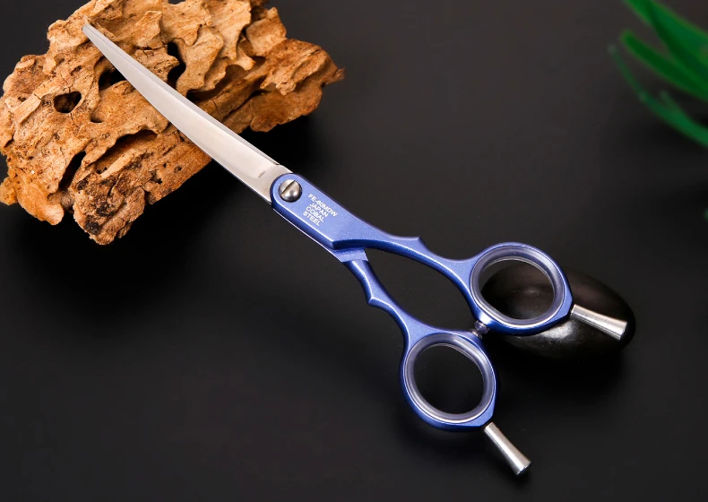 Fenice Professional Pets Grooming Scissors 6.0 inch Aluminum Handle Dog/Cat Hair Cutting Curved Shear
