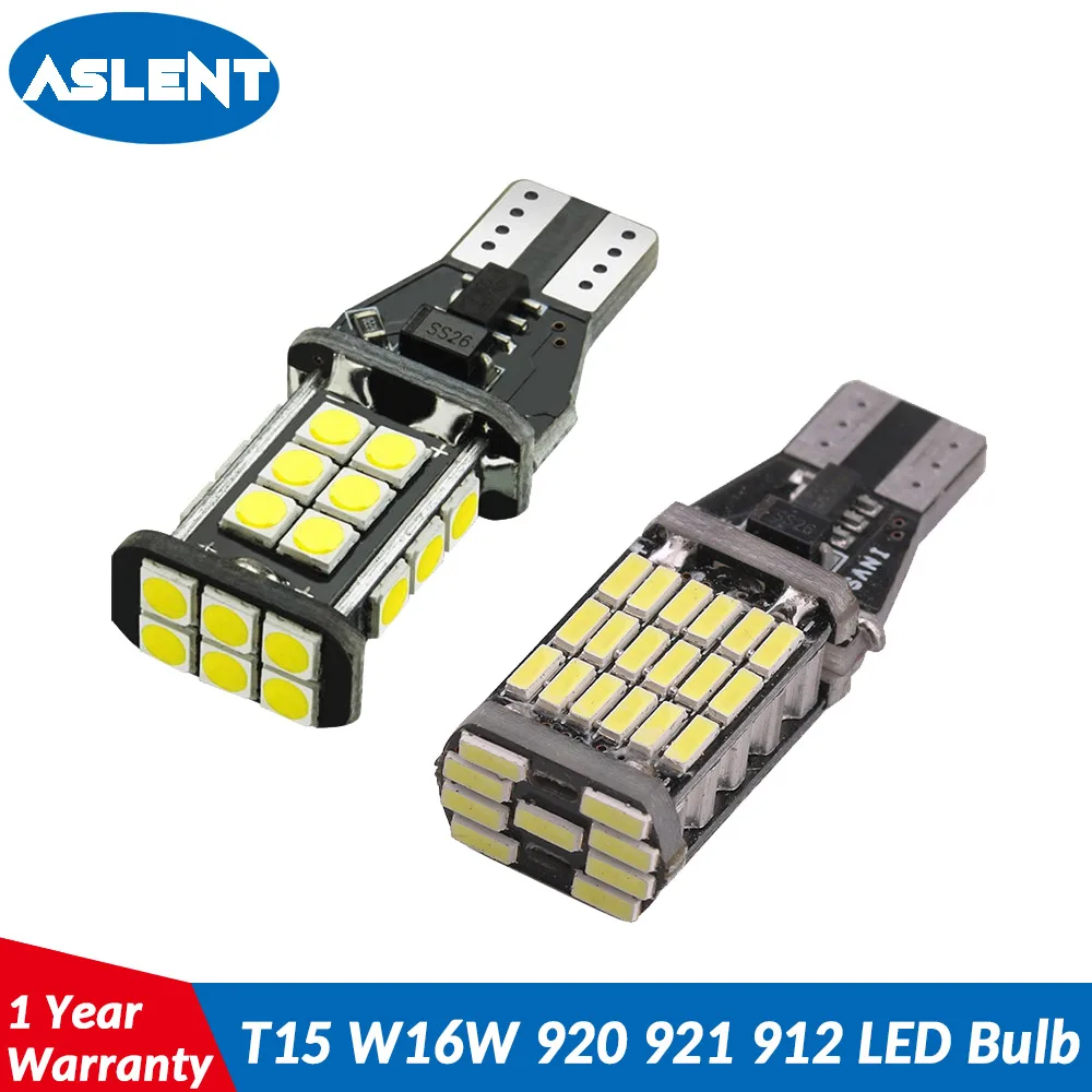 ASLENT 2 шт. T15 W16W 921 912 супер яркий 1200Lm 3030 SMD СВЕТОДИОДНЫЙ CANBUS НЕ OBC ERROR Автомобильная