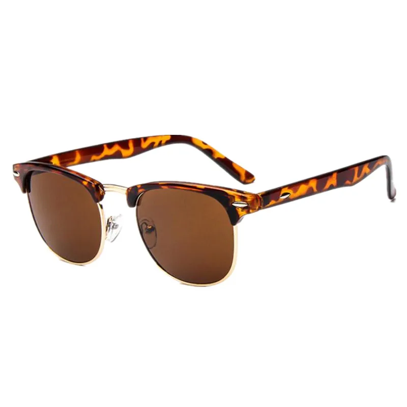 

2020 Brand Designer Eyeglasses Mirror SunGlass Fashion Gafas De Sol Leopard Driving Sun glasses Half Metal Sunglasses Men Women