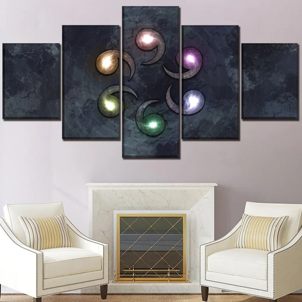 Один комплект из 5 панелей аниме шалфей шести дорожек плакат на холсте