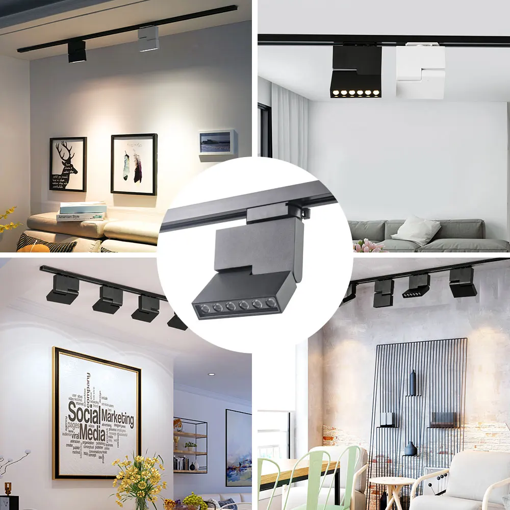 Современный светодиодный трековые светильники 12 Вт прожектор 2 провода 3