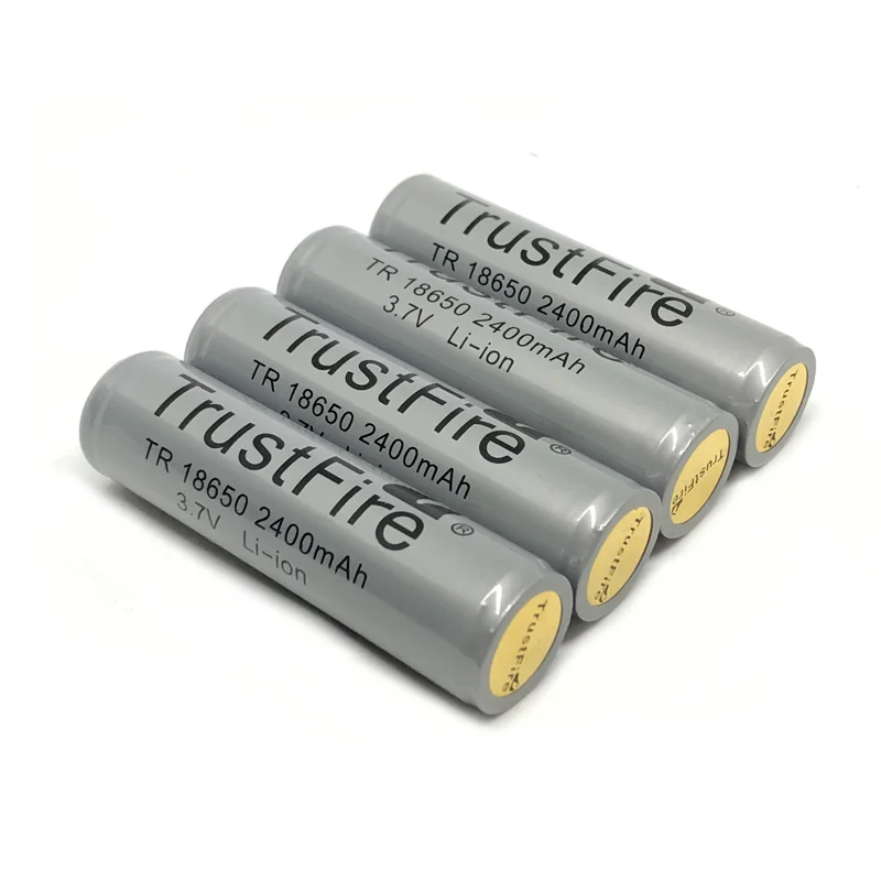 

8pcs/lot TrustFire Protected TR 18650 3.7V 2400mAh Lithium Battery Rechargeable Batteries with PCB For Camera Torch Flashlights