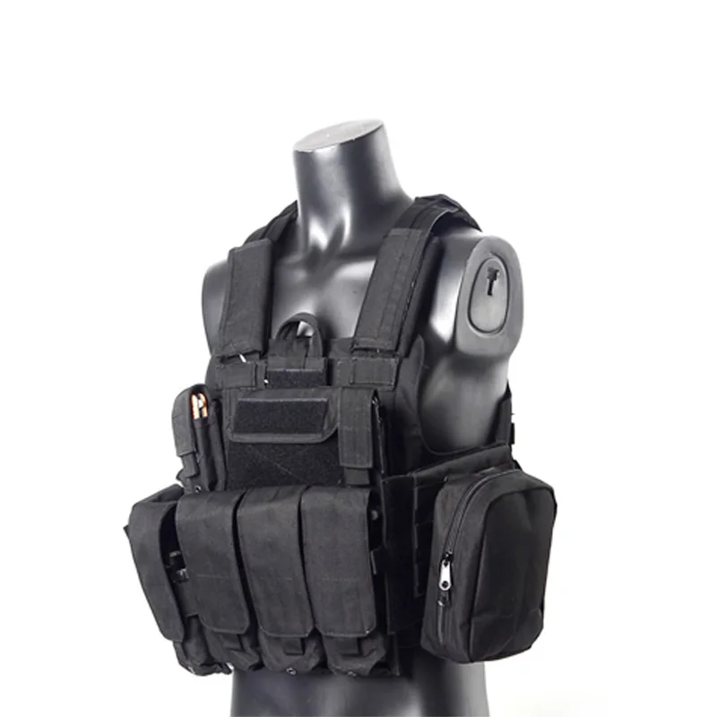 black YAKEDA военный тактический жилет полицейский Пейнтбол Wargame одежда MOLLE Body Armor охотничий жилет CS уличные продукты оборудование черный - Цвет: black
