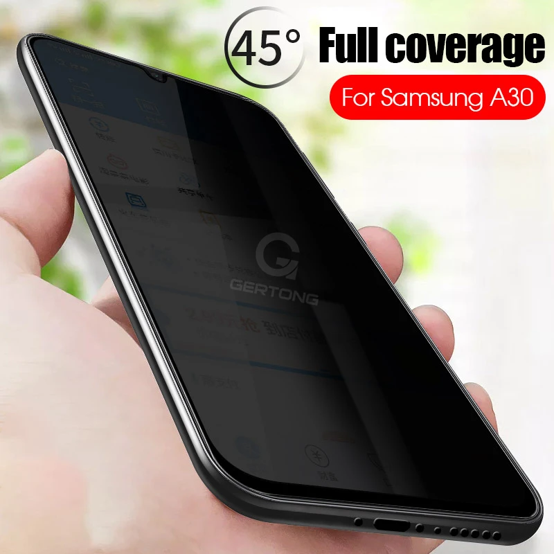 Gertong 9H полное покрытие анти шпионское закаленное стекло для samsung M10 M20 A50 A30 Защитная пленка для экрана