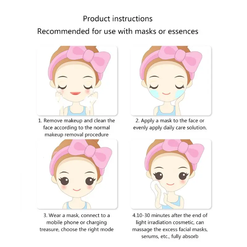 

3 color Light Therapy Facial Mask Anti Acne Wrinkle Facial Machine Device Skin Rejuvenation Moisturizing LED Mask Beauty