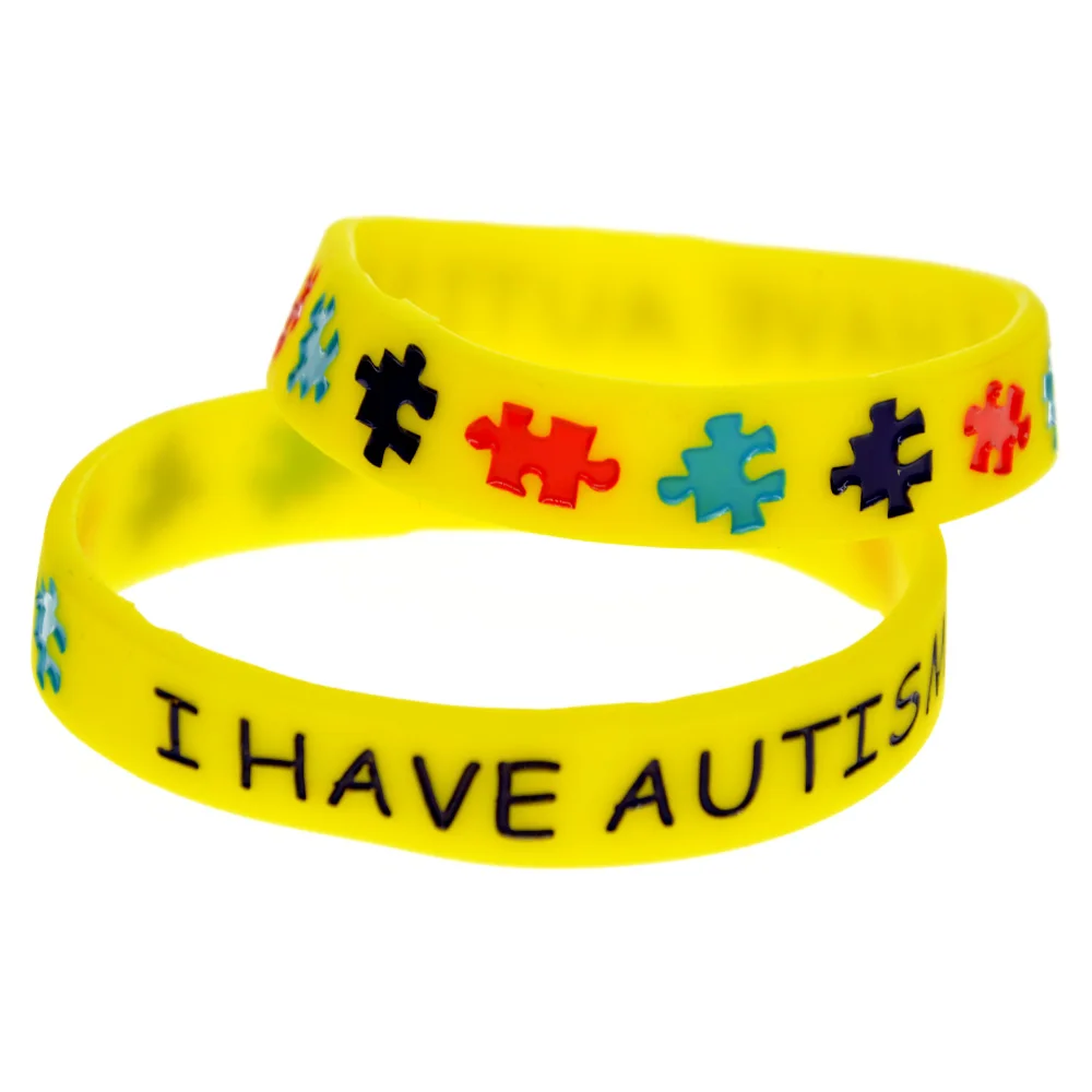 OBH 1 ПК у меня аутизм с головоломки Wristband силикона детская Размеры разноцветный