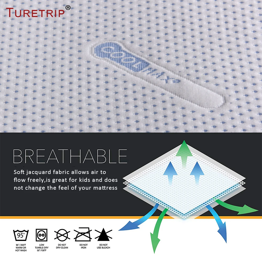 Turetrip Coolmax защитный матрас защита от постельных клопов водонепроницаемый чехол