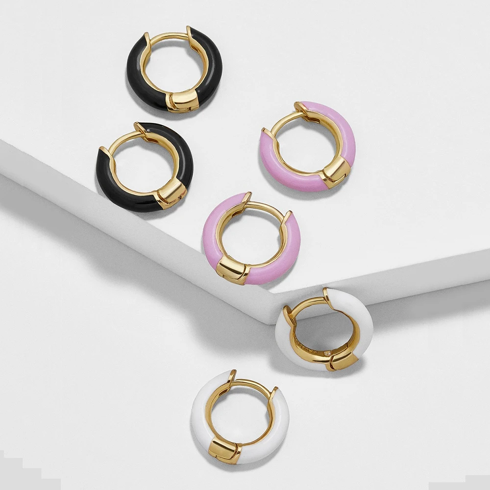 Дизайн, эмаль Купер, маленькая серьга-кольцо для женщин, Bijoux, мода, разноцветные геометрические серьги, манжеты, вечерние, подарки, Pendientes