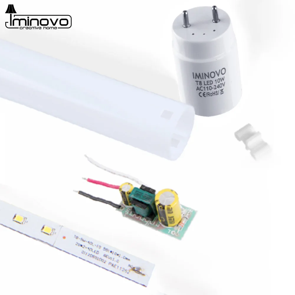 IMINOVO 6 шт. светодиодный T8! Светодиодная лампа 600 мм 10 Вт молочное покрытие SMD 2835 AC 110 V