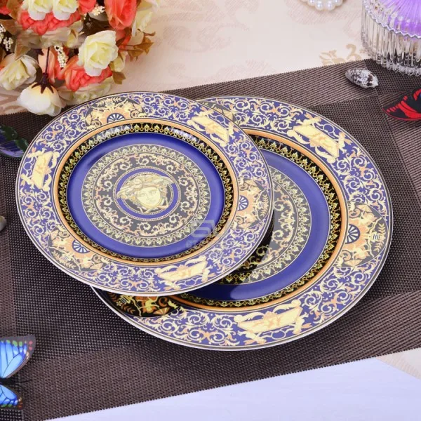 set of 2 pcs trays G Фарфоровые тарелки ужин 2 шт./компл. ужинная тарелка из тонкостенного фарфора столовые сервизы посуда набор Услуги тарелки ужин - Цвет: set of 2 pcs trays G