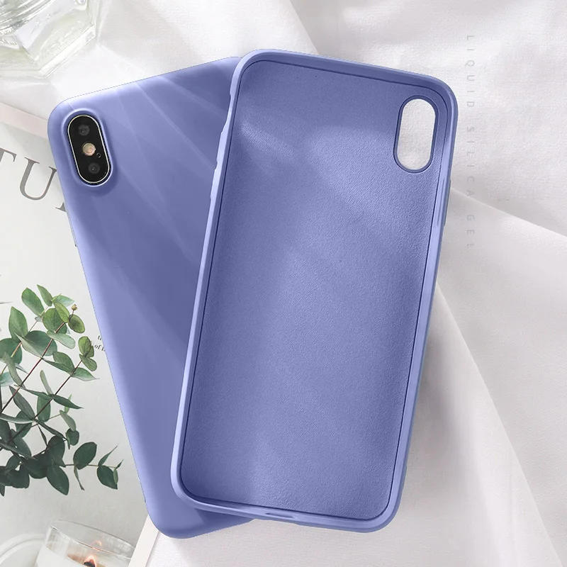 Lavender ash Роскошный жидкий силиконовый чехол для iPhone 11 Pro Max XS XR X 10 6 S 6 S iPhone 7 8 Plus 6Plus 7Plus 8 Plus, мягкая задняя крышка для сотового телефона - Цвет: Lavender ash