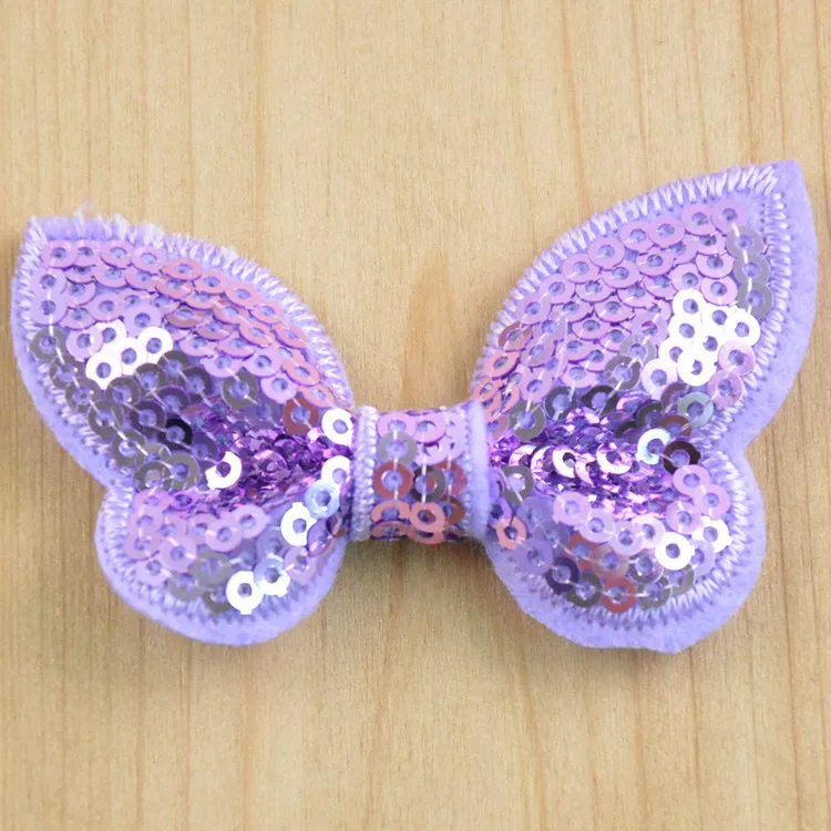20 шт 2 дюймовые вышитые бантики для волос с блестками без зажимов Аксессуары