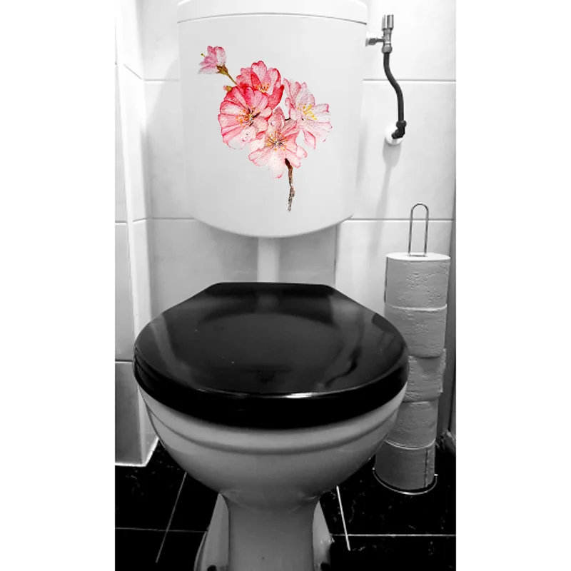 YOJA 19.5*24CM Creative Hand Drawn Cherry Blossom Bedroom Wall Sticker Bathroom Toilet T1-0438 | Дом и сад