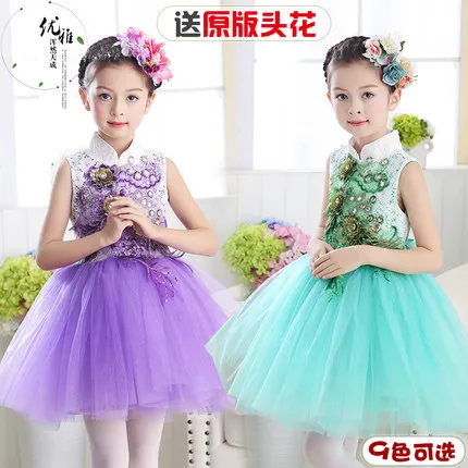 2017 г. Детское платье-пачка с вуалью для школьников платье принцессы блестками