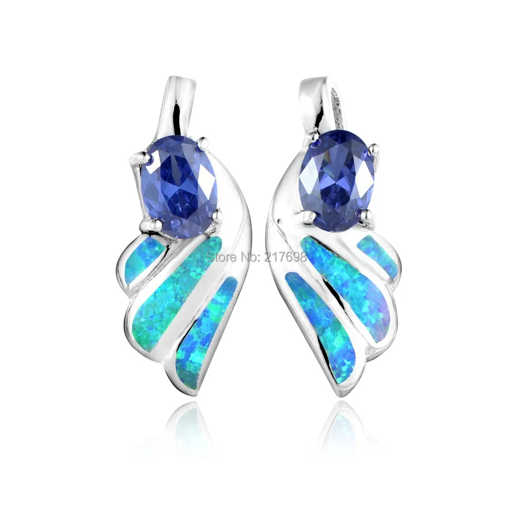 Женские серьги с опалом DORMITH из настоящего серебра голубым белым и красным огнем