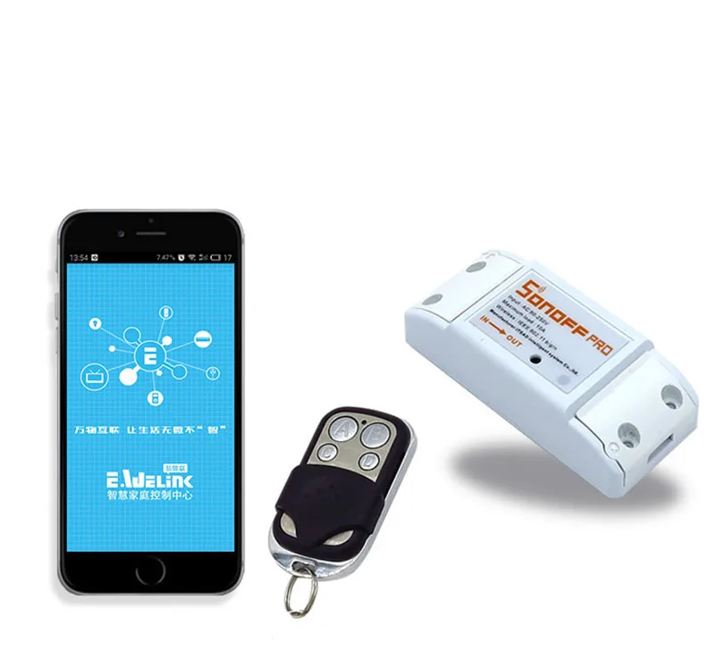 Интеллектуальный выключатель света Sonoff RF интеллектуальный пульт дистанционного управления Управление 433 МГц dc220v/10A переключатель Wi-Fi модуль для светильник Умные датчики интеллигентая(ый) Мощность разъем