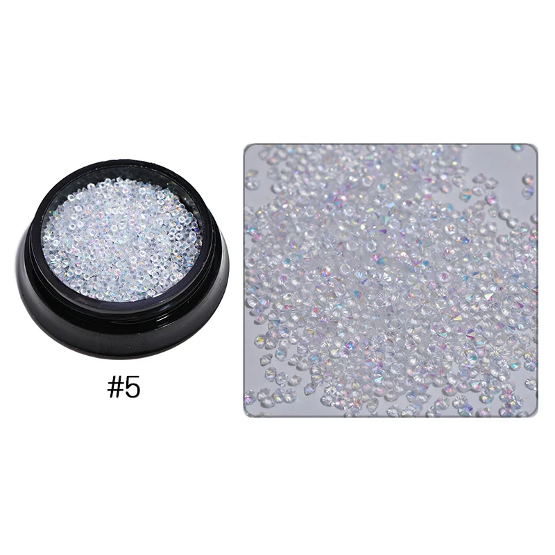 Rhinestone 05 Блестящие микро-Стразы для ногтей с острым дном 3D маникюрные украшения для ногтей Хрустальные мини-бусины аксессуары для ногтей - Цвет: Rhinestone 05