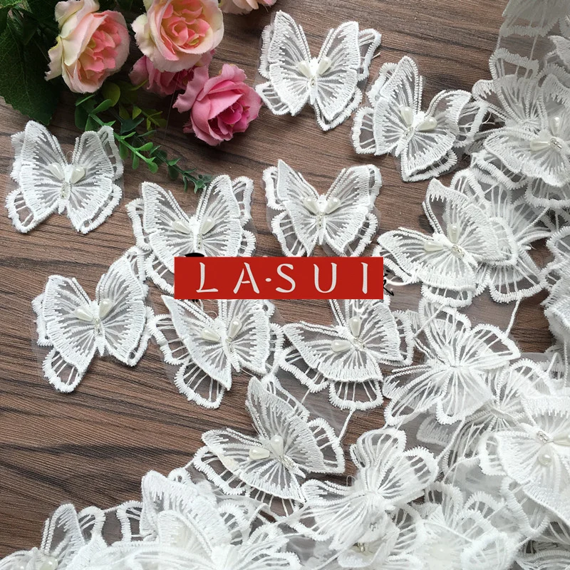 LASUI 3y = 1 лот Двухслойное кружевное свадебное платье с 3D бабочками ручной работы