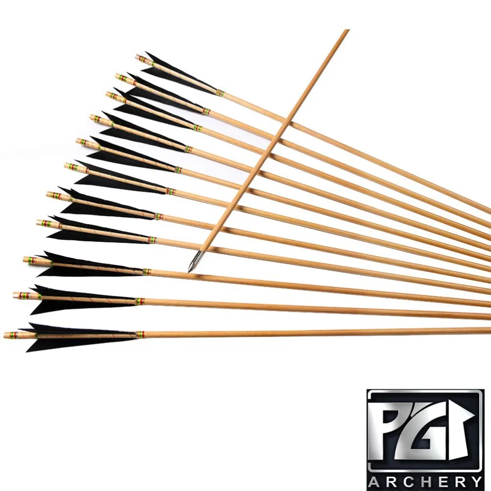 PG1ARCHERY Archery archase Arrows белый щит перо флетчевые деревянные стрелы с полевыми точками