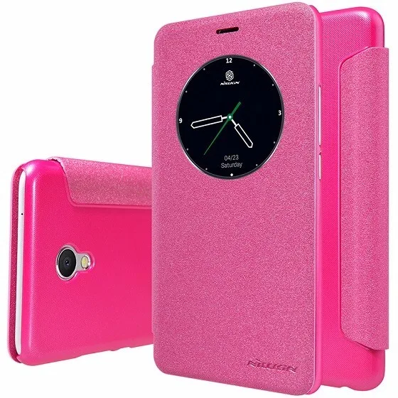Чехол для meizu m3e, Nillkin, meizu m3e, откидная крышка, чехол, серия sparkle, искусственная кожа, Пластиковая Задняя Крышка, смарт, пробуждение, функция просмотра, окно