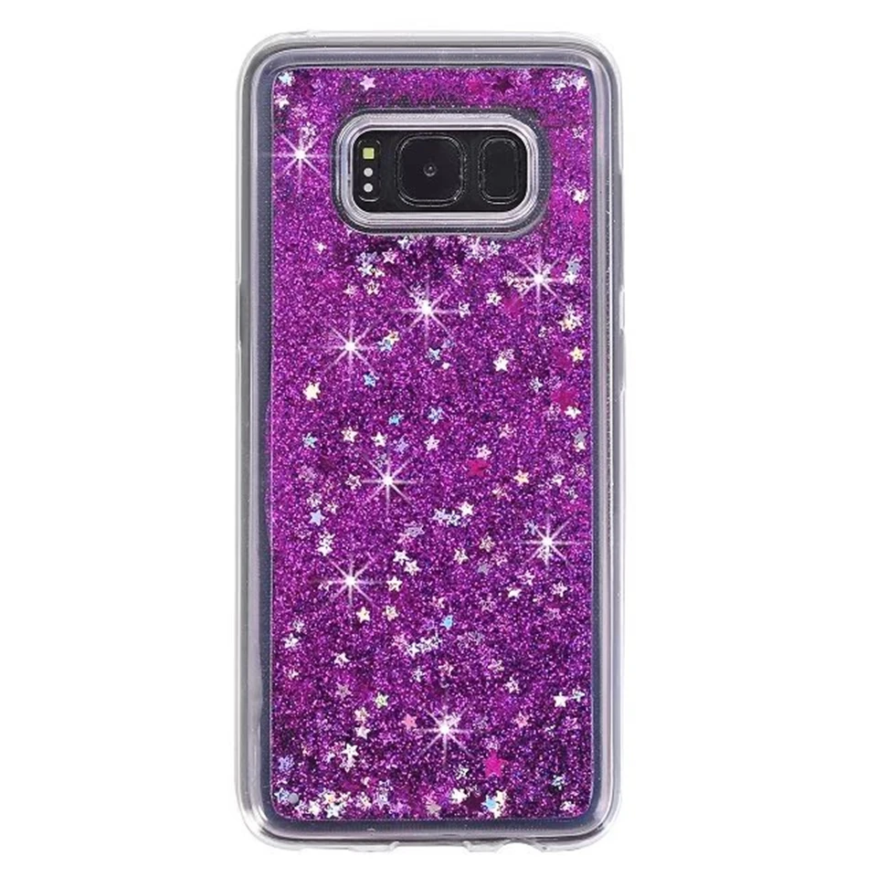 Pelicula жидкость зыбучие пески блеск для samsung Galaxy S8 плюс S7 край крышки Гибридный