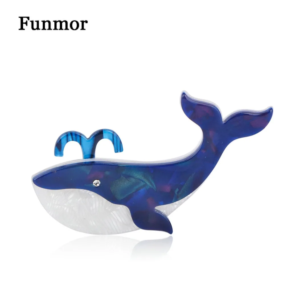 Акриловые Броши FUNMOR Китовая брошь в виде водной струи корсажная морской ракушки