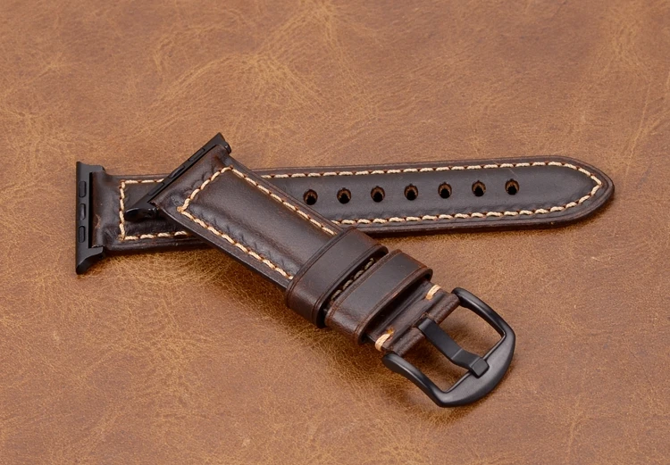 EACHE Oil Wax ремешок из натуральной кожи I Watch кожаный Apple watch Band Series 1& 2& 3