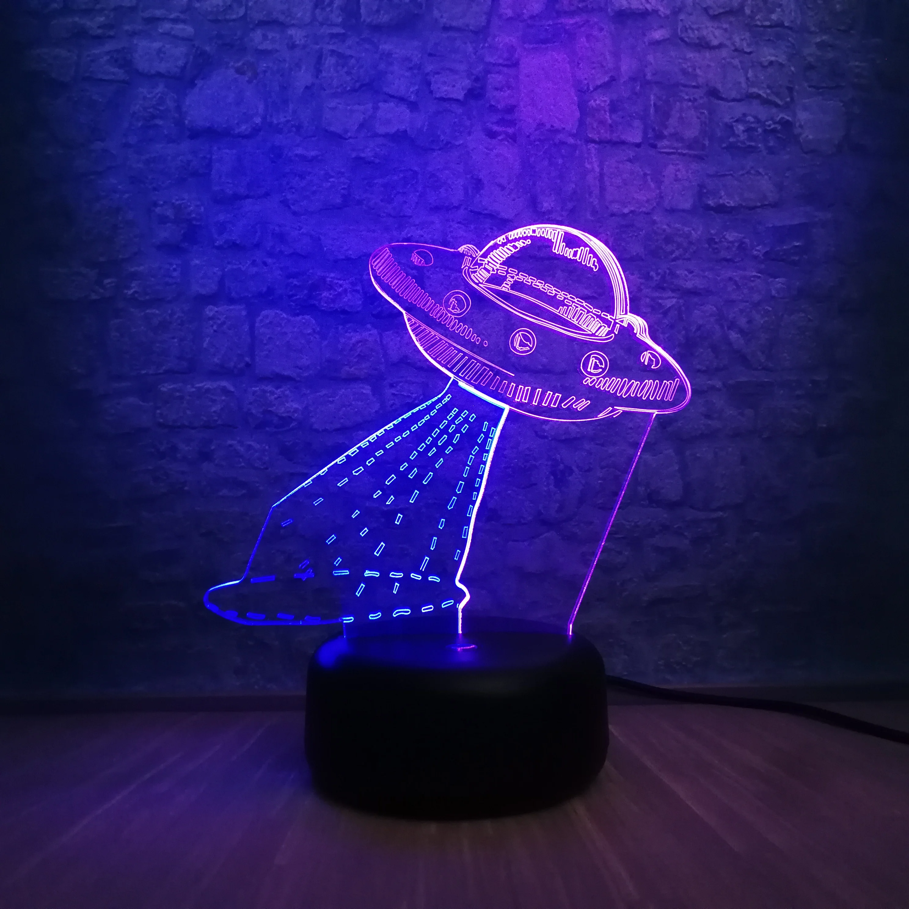 Новая 3D лампа НЛО космический корабль смешанный цвет многоцветный СВЕТОДИОДНЫЙ