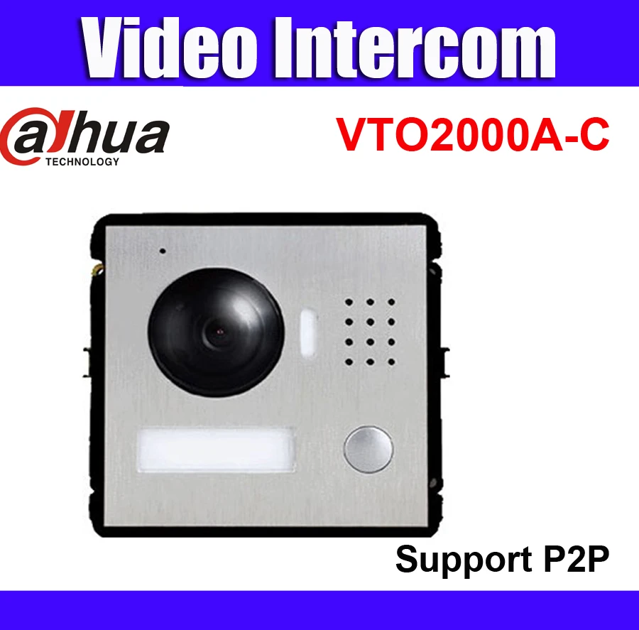 Dahua VTO2000A-C IP POE открытый металлический видеодомофон дверной телефон аксессуар Поддержка P2P