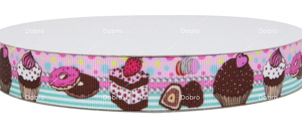 16 вариантов 7/" 22 мм Кекс Конфеты Пончик печатных Grosgrain Ленты для волос DIY детские ремесло украшение партии подарок упаковка - Цвет: C2246