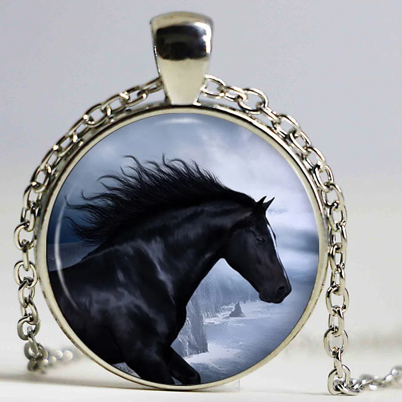 Новая модная черная бижутерия Love Horse для мужчин и женщин подарок на Рождество нее