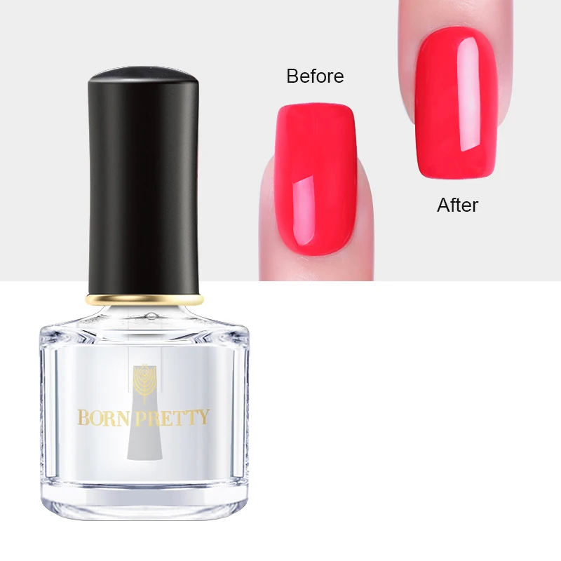 Fast Dry Top Coat BORN PRETTY Отшелушивающий лак для ногтей 6 мл Блестящий фиолетовый зеленый розовый лак для ногтей Быстросохнущий без запаха Маникюр для ногтей - Цвет: Fast Dry Top Coat