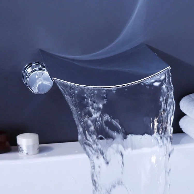 LED Light Glass Waterfall Basin Faucet for Bathroom. The black Deck Mount Square Vanity Sink Mixer Tap | Обустройство дома